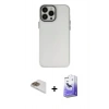 MARSİLYAN™- iPhone 13 Pro Max Kılıf Ahenk Çizgi Prime - Siyah Bilvis 5in1 5D Magic Hayalet Cam Ekran Koruyucu + Pers Alüminyum Kamera Lens - GD