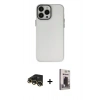 MARSİLYAN™- iPhone 13 Pro Max Kılıf Ahenk Çizgi Prime - Siyah Bilvis Hayalet Cam Ekran Koruyucu + Raze Metal Kamera Lens - GD