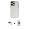 MARSİLYAN™- iPhone 13 Pro Max Kılıf Ahenk Çizgi Prime - Siyah Bilvis Hayalet Cam Ekran Koruyucu + Pers Alüminyum Kamera Lens - LT