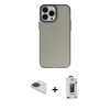 MARSİLYAN™- iPhone 13 Pro Max Kılıf Ahenk Çizgi Prime - Siyah Bilvis Hayalet Cam Ekran Koruyucu + Pers Alüminyum Kamera Lens - LT