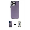 MARSİLYAN™- iPhone 13 Pro Max Kılıf Ahenk Çizgi Prime - Siyah Bilvis Hayalet Cam Ekran Koruyucu + Neon Fosforlu Kamera Lens - MI