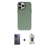 MARSİLYAN™- iPhone 13 Pro Max Kılıf Ahenk Çizgi Prime - Siyah Bilvis Hayalet Cam Ekran Koruyucu + Neon Fosforlu Kamera Lens - MI