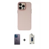 MARSİLYAN™- iPhone 13 Pro Max Kılıf Ahenk Çizgi Prime - Siyah Bilvis Hayalet Cam Ekran Koruyucu + Neon Fosforlu Kamera Lens - MI