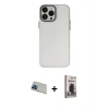 MARSİLYAN™- iPhone 13 Pro Max Kılıf Ahenk Çizgi Prime - Siyah Bilvis Hayalet Cam Ekran Koruyucu + Rainbow Kamera Lens Koruma Cam - MI