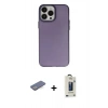 MARSİLYAN™- iPhone 13 Pro Max Kılıf Ahenk Çizgi Prime - Siyah Bilvis Hayalet Cam Ekran Koruyucu + Mavi Renkli Kamera Lens Koruma Cam