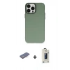 MARSİLYAN™- iPhone 13 Pro Max Kılıf Ahenk Çizgi Prime - Siyah Bilvis Hayalet Cam Ekran Koruyucu + Mavi Renkli Kamera Lens Koruma Cam