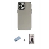 MARSİLYAN™- iPhone 13 Pro Max Kılıf Ahenk Çizgi Prime - Siyah Bilvis Hayalet Cam Ekran Koruyucu + Shine Kamera Lens Koruma Cam - MI