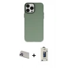 MARSİLYAN™- iPhone 13 Pro Max Kılıf Ahenk Çizgi Prime - Siyah Bilvis Hayalet Cam Ekran Koruyucu + Mor Rainbow Kamera Lens Koruma Cam