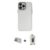 MARSİLYAN™- iPhone 13 Pro Max Kılıf Ahenk Çizgi Prime - Siyah Bilvis Hayalet Cam Ekran Koruyucu + Mor Rainbow Kamera Lens Koruma Cam