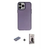MARSİLYAN™- iPhone 13 Pro Max Kılıf Ahenk Çizgi Prime - Siyah Bilvis Hayalet Cam Ekran Koruyucu + Renkli Kamera Lens Koruma Cam - PE