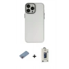 MARSİLYAN™- iPhone 13 Pro Max Kılıf Ahenk Çizgi Prime - Siyah Bilvis Hayalet Cam Ekran Koruyucu + Pembe Shine Kamera Lens Koruma Cam