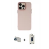 MARSİLYAN™- iPhone 13 Pro Max Kılıf Ahenk Çizgi Prime - Siyah Bilvis Hayalet Cam Ekran Koruyucu + Rainbow Kamera Lens Koruma Cam - MI