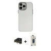 MARSİLYAN™- iPhone 13 Pro Max Kılıf Ahenk Çizgi Prime - Siyah Bilvis Hayalet Cam Ekran Koruyucu + Raze Metal Kamera Lens - GD