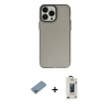 MARSİLYAN™- iPhone 13 Pro Max Kılıf Ahenk Çizgi Prime - Siyah Bilvis Hayalet Cam Ekran Koruyucu + Shine Kamera Lens Koruma Cam - GI