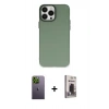 MARSİLYAN™- iPhone 13 Pro Max Kılıf Ahenk Çizgi Prime - Siyah Bilvis Hayalet Cam Ekran Koruyucu + Neon Fosforlu Kamera Lens - YL