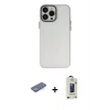MARSİLYAN™- iPhone 13 Pro Max Kılıf Ahenk Çizgi Prime - Siyah Bilvis Hayalet Cam Ekran Koruyucu + Renkli Kamera Lens Koruma Cam - YL