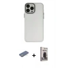 MARSİLYAN™- iPhone 13 Pro Max Kılıf Ahenk Çizgi Prime - Siyah Bilvis Hayalet Cam Ekran Koruyucu + Renkli Kamera Lens Koruma Cam - YL
