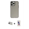 MARSİLYAN™- iPhone 13 Pro Max Kılıf Ahenk Çizgi Prime - Siyah Joko 5D Cam + Rainbow Kamera Lens Koruma Cam - MR