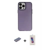 MARSİLYAN™- iPhone 13 Pro Max Kılıf Ahenk Çizgi Prime - Siyah Joko 5D Cam + Pembe Renkli Kamera Lens Koruma Cam