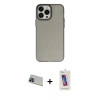 MARSİLYAN™- iPhone 13 Pro Max Kılıf Ahenk Çizgi Prime - Siyah Joko 5D Cam + Rainbow Kamera Lens Koruma Cam - MI