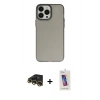 MARSİLYAN™- iPhone 13 Pro Max Kılıf Ahenk Çizgi Prime - Siyah Joko 5D Cam + Raze Metal Kamera Lens - GD