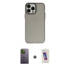 MARSİLYAN™- iPhone 13 Pro Max Kılıf Ahenk Çizgi Prime - Siyah Joko 5D Cam + Neon Fosforlu Kamera Lens - YL