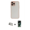 MARSİLYAN™- iPhone 13 Pro Max Kılıf Ahenk Çizgi Serisi - Şeffaf 360 Full Body Arka Koruyucu + Rainbow Kamera Lens Koruma Cam - BZ