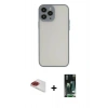 MARSİLYAN™- iPhone 13 Pro Max Kılıf Ahenk Çizgi Serisi - Şeffaf 360 Full Body Arka Koruyucu + Kırmızı Pers Alüminyum Kamera Lens