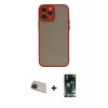 MARSİLYAN™- iPhone 13 Pro Max Kılıf Ahenk Çizgi Serisi - Şeffaf 360 Full Body Arka Koruyucu + Rainbow Kamera Lens Koruma Cam - KI