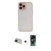 MARSİLYAN™- iPhone 13 Pro Max Kılıf Ahenk Çizgi Serisi - Şeffaf 360 Full Body Arka Koruyucu + Rainbow Kamera Lens Koruma Cam - KI