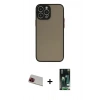 MARSİLYAN™- iPhone 13 Pro Max Kılıf Ahenk Çizgi Serisi - Şeffaf 360 Full Body Arka Koruyucu + Rainbow Kamera Lens Koruma Cam - KI