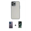 MARSİLYAN™- iPhone 13 Pro Max Kılıf Ahenk Çizgi Serisi - Şeffaf 360 Full Body Arka Koruyucu + Neon Fosforlu Kamera Lens - MI
