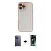 MARSİLYAN™- iPhone 13 Pro Max Kılıf Ahenk Çizgi Serisi - Şeffaf 360 Full Body Arka Koruyucu + Neon Fosforlu Kamera Lens - MI