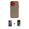 MARSİLYAN™- iPhone 13 Pro Max Kılıf Ahenk Çizgi Serisi - Şeffaf 360 Full Body Arka Koruyucu + Neon Fosforlu Kamera Lens - MI