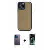 MARSİLYAN™- iPhone 13 Pro Max Kılıf Ahenk Çizgi Serisi - Şeffaf 360 Full Body Arka Koruyucu + Neon Fosforlu Kamera Lens - MI