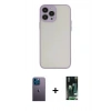 MARSİLYAN™- iPhone 13 Pro Max Kılıf Ahenk Çizgi Serisi - Şeffaf 360 Full Body Arka Koruyucu + Neon Fosforlu Kamera Lens - MI