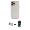 MARSİLYAN™- iPhone 13 Pro Max Kılıf Ahenk Çizgi Serisi - Şeffaf 360 Full Body Arka Koruyucu + Rainbow Kamera Lens Koruma Cam - MR