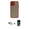 MARSİLYAN™- iPhone 13 Pro Max Kılıf Ahenk Çizgi Serisi - Şeffaf 360 Full Body Arka Koruyucu + Rainbow Kamera Lens Koruma Cam - MR