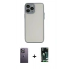 MARSİLYAN™- iPhone 13 Pro Max Kılıf Ahenk Çizgi Serisi - Şeffaf 360 Full Body Arka Koruyucu + Neon Fosforlu Kamera Lens - BZ