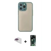 MARSİLYAN™- iPhone 13 Pro Max Kılıf Ahenk Çizgi Serisi - Şeffaf 360 Full Body Arka Koruyucu + Pers Alüminyum Kamera Lens - GI