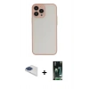 MARSİLYAN™- iPhone 13 Pro Max Kılıf Ahenk Çizgi Serisi - Şeffaf 360 Full Body Arka Koruyucu + Pers Alüminyum Kamera Lens - LT
