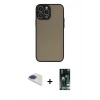 MARSİLYAN™- iPhone 13 Pro Max Kılıf Ahenk Çizgi Serisi - Şeffaf 360 Full Body Arka Koruyucu + Pers Alüminyum Kamera Lens - LT