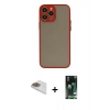 MARSİLYAN™- iPhone 13 Pro Max Kılıf Ahenk Çizgi Serisi - Şeffaf 360 Full Body Arka Koruyucu + Pers Alüminyum Kamera Lens - GD