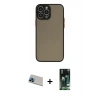 MARSİLYAN™- iPhone 13 Pro Max Kılıf Ahenk Çizgi Serisi - Şeffaf 360 Full Body Arka Koruyucu + Rainbow Kamera Lens Koruma Cam - MI