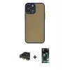 MARSİLYAN™- iPhone 13 Pro Max Kılıf Ahenk Çizgi Serisi - Şeffaf 360 Full Body Arka Koruyucu + Raze Metal Kamera Lens - GD
