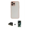 MARSİLYAN™- iPhone 13 Pro Max Kılıf Ahenk Çizgi Serisi - Şeffaf 360 Full Body Arka Koruyucu + Raze Metal Kamera Lens - GD