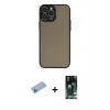 MARSİLYAN™- iPhone 13 Pro Max Kılıf Ahenk Çizgi Serisi - Şeffaf 360 Full Body Arka Koruyucu + Shine Kamera Lens Koruma Cam - MI