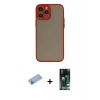 MARSİLYAN™- iPhone 13 Pro Max Kılıf Ahenk Çizgi Serisi - Şeffaf 360 Full Body Arka Koruyucu + Shine Kamera Lens Koruma Cam - MI