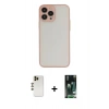 MARSİLYAN™- iPhone 13 Pro Max Kılıf Ahenk Çizgi Serisi - Şeffaf 360 Full Body Arka Koruyucu + Shine Kamera Lens - GD