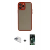 MARSİLYAN™- iPhone 13 Pro Max Kılıf Ahenk Çizgi Serisi - Şeffaf 360 Full Body Arka Koruyucu + Pers Alüminyum Kamera Lens - SABE
